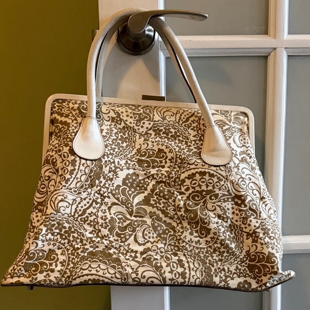 Vintage Express Brown and Cream Patterned Women's Bag